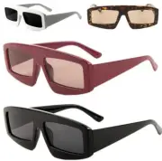 LADIES WOMEN FLAT LENS SQUARE SUNGLASSES DESIGNER RETRO VISOR SHIELD FUTURISTIC