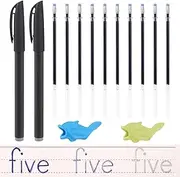 YSTrillion Erasable Pen Set, 2 Pieces Magic Pens with 20 Refills and 2 Pen Holders, Erasable Ballpoint Pen for Children, Students, Adults (0.5 mm)