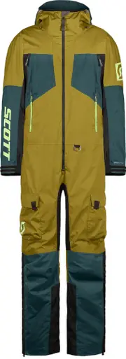 Scott Back-X Dryo 2024 One Piece Snowmobile Suit, green-blue-brown, Size M for Men Green Blue Brown