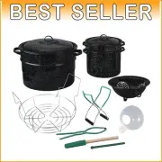 12-Piece Enamel-on-Steel Canner Kit with 21.5 Qt Water Bath Canning Pot