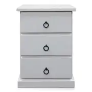 [Sleeping Giant] Coventry Bedside Table White - 3 Drawer