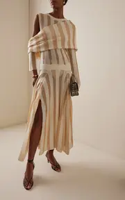 [Diotima] Shrug Draped Wool-Blend Maxi Dress