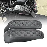 Kiawnia Saddlebag Covers Protective Hard Saddlebag Lid Bra for 2014-2024 Harley Touring Road King Road Glide Electra Glide Ultra Limited FLHTK FLHXS and Tri Glide (Black Stitching)