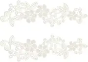 White Floral Lace Applique Embroidered Guipure Wedding Lace Motif Patches