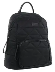 [PIERRE CARDIN] Nylon Geometric Backpack in Black