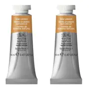 2x Winsor & Newton 14ml Professional Watercolour Artist Paint Raw Umber S1