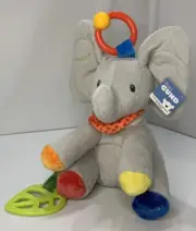 Baby Gund Flappy Elephant Activity Plush Crinkle Squeak Teether Washable READ