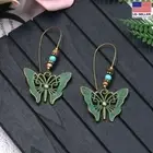 Fashion Women Vintage Bohemian Earrings Aged Bronze Hollow Butterfly Hook 1285