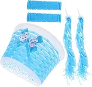 GANAZONO 1Set Bike Basket and Streamer Kit Handlebar Accessories for Boys and Durable Bicycle Basket with Streamers for Bicycle Decor and Fun Rides