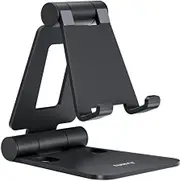 Nulaxy Dual Folding Cell Phone Stand, Fully Adjustable Foldable Desktop Phone Holder Cradle Dock Compatible with Phone 14 13 12 11 Pro Xs Xs Max Xr X
