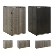 Single Wheelie Bin Shed Poly Rattan Wheelie Bin Storage Black/Grey vidaXL