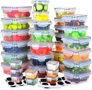 34Pcs Food Storage Containers with Lids - Leak Proof Meal Prep Plastic Container Set for Microwave, Oven, Freezer and Dishwasher, BPA Free