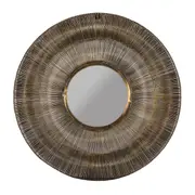 SSH COLLECTION Kronkel Medium 76cm Wide Round Wall Mirror - Brass