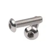 Hex Socket Button Cap Head Screws Bolts, M4 x 16mm 304 Stainless Steel Metric, Hexagon Coarse Threaded Machine Fully Thread Allen SUS Storage
