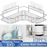 Storage Shelf Organiser Shower Bathroom Holder Caddy Stainless Steel Corner Rack