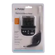 Polder Digital Display In-Oven Cooking Meat Probe Thermometer & Timer Black