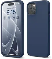 elago Liquid Silicone Case Compatible with iPhone 15 Case, Premium Silicone, Full Body Protective Cover [4 Layer Shockproof Structure], Anti-Scratch Soft Microfiber Lining (Jean Indigo)
