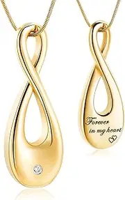 [Ydmwannx] Urn Necklace for Ashes Infinity Cremation Jewelry Stainless Steel Ashes Pendant for Women Men Keepsake Memorial Ashes Pendant Jewelry Gift