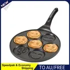 AU 7 Cup Pancake Pan Non-stick Griddle Pancake Maker for Kids Breakfast(Black)