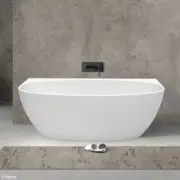 1500*780*580 Gloss White Acrylic Back to Wall Freestanding Bath