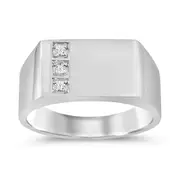 Stanton Made For Men 3 Station Men's Ring with 0.05ct of Diamonds in Sterling Silver