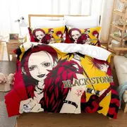a1411 Bed Sheets Anime Nana Black Stones Bedding Set Duvet Cover Bed Set Quilt Cover Pillowcase Comforter Boys Adult Bedding Set3-Piece Bedding Set