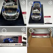 PRISTINE COA AUTOGRAPHED COLOR CHROME 2021 Christopher Bell “Sirius XM” CAR 1:24