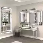 Large Silver Crystal Rhinestone Diamond Frameless Vanity Mirrors Wall Mounted