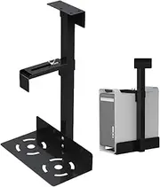 Under Desk PC Mount | Under Desk and Monitor Arm Computer Holder | Clamp-on Desk Leg P C Rack, 360 Degree Adjustable Wall and Computer Holder, Ideal for School, Home