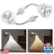 Kevenry Plug in Motion Sensor Night Light Indoor 2 Pcs Cool/Warm White 2-in-1