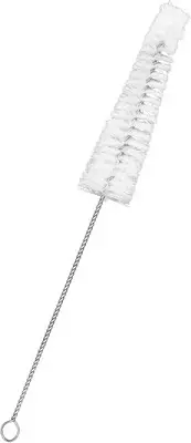 EISCO Tapered Nylon Cleaning Brush with Cotton Yarn Tip, Stainless Steel