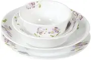 [CORELLE] CP-8941 5-Piece Set, Medium Plate, Deep Plate, Small Bowl, Various Bowl, Break-Resistant, Lightweight, Microwave Safe, Oven Safe, Dishwasher Safe, Daily, Violet Mist
