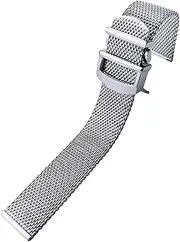 CEKGDB 20mm 22mm Quality Stainless Steel Watchband Replacement for IWC Mark18 Watch Strap (Color : Silver, Size : 20mm)