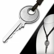 Alloy Fashion Alloy 2 Tones Large Skeleton Charm Key Adjustable Leather Vérita