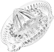 BEBEMOKO Manual Glass Lemon Juicer Portable Hand Squeezer for Fresh Citrus Juice Ergonomic Design Easy Pour Spout for Home Bakery Milk Tea Shop and More