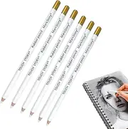 Eraser Pencils Set for Artists,6 Pieces, Gift 1 Peeling Knife,Professional Highlight Drawing for Sketching, Student Charcoal Drawing