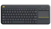 Logitech Wireless Keyboard K400 Plus, Black, USB Receiver, Inbuilt Touch Pad Pow