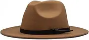 [Hcclijo] Winter Men Wool Fedora Hat Wide Brim Imitation Woolen Ladies Fedoras Jazz Hat