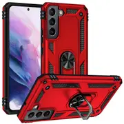 For Samsung Galaxy S22+ Plus 5G Case, Shielding Cover, Ring Holder, Red