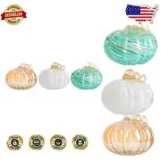 Artisan Hand-Blown Glass Pumpkin Set - Ideal for Thanksgiving & Autumn Vibes