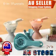 1 Set Oil Funnel Multifunctional 6-in-1 Detachable Filter Reusable Solid Funnel