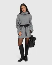 [Belle & Bloom] Cuddle Me Oversized Tunic Sweater - Grey