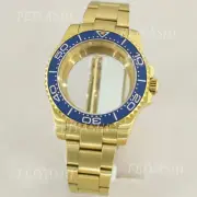 40mm Gold Steel Watch Case+Oyster Bracelet For Seiko nh35 nh36 Eta2824 Movement