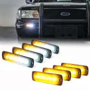 6 LED Strobe Light Bar Car Truck Flashing Warning Hazard Beacon Amber White