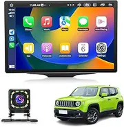 Android 10 Car Radio Stereo for Jeep Renegade (2016-2018), 13.3 inch Multifunctional Touch Screen Auto Navigation System Support CarPlay/GPS/WiFi/BT/FM + Backup Camera(Size:4+64 G)