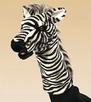NEW PLUSH SOFT TOY Folkmanis 2565 African Zebra Hand Puppet 36cm