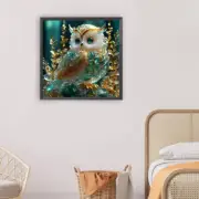 5D DIY Full Round Drill Diamond Painting Owl Kit Home Decor Art Craft 30x30cm AU