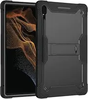 Protective Case Compatible with Samsung Galaxy Tab S9 Ultra 14.6 Inch 2023 Case with Built-in Stand, Rugged Hybrid Shockproof Protective Cover,Compatible with Samsung Galaxy Tab S9 Ultra(Black)