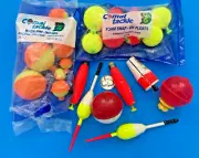 LOT 23 FOAM BALSA FISHING BOBBERS PLASTIC FLOATS COMAL THILL USA NEW
