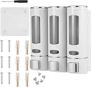KNFFSAAJL 2Pcs/3Pcs 400ml Shower Soap Dispenser Wall Mounted Shampoo and Conditioner Dispenser Adhesive Handwashing Fluid Dispenser 2/3 Separating Chamber Manual Shower Soap Dispenser for Bathroom Kit